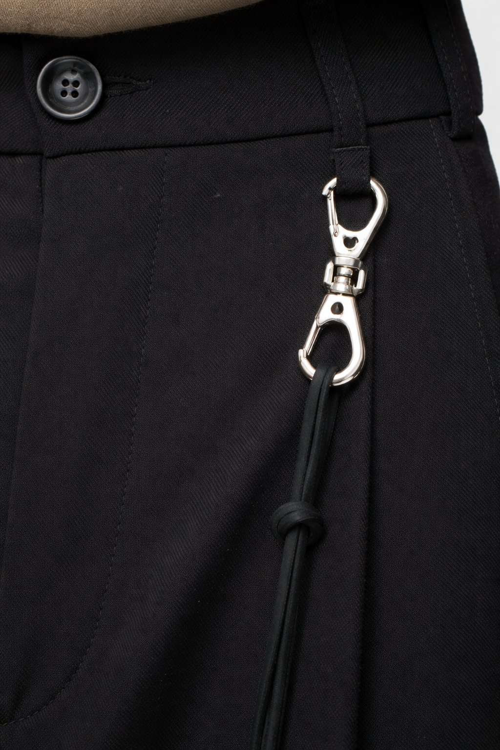 Relaxed Straight Pleated Pants - Wool Blend