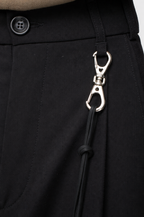 Relaxed Straight Pleated Pants - Wool Blend