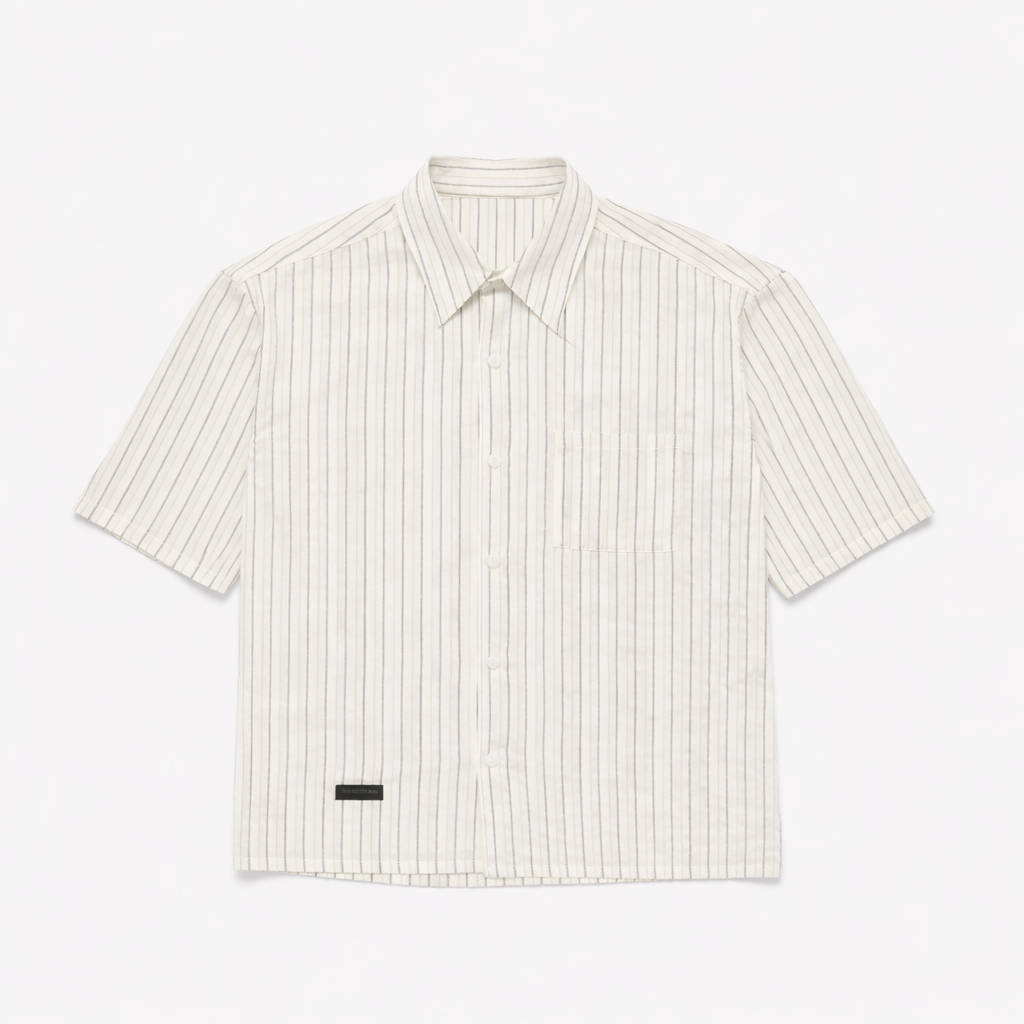 Relaxed Pinstripe White Shirt - Slightly Cropped