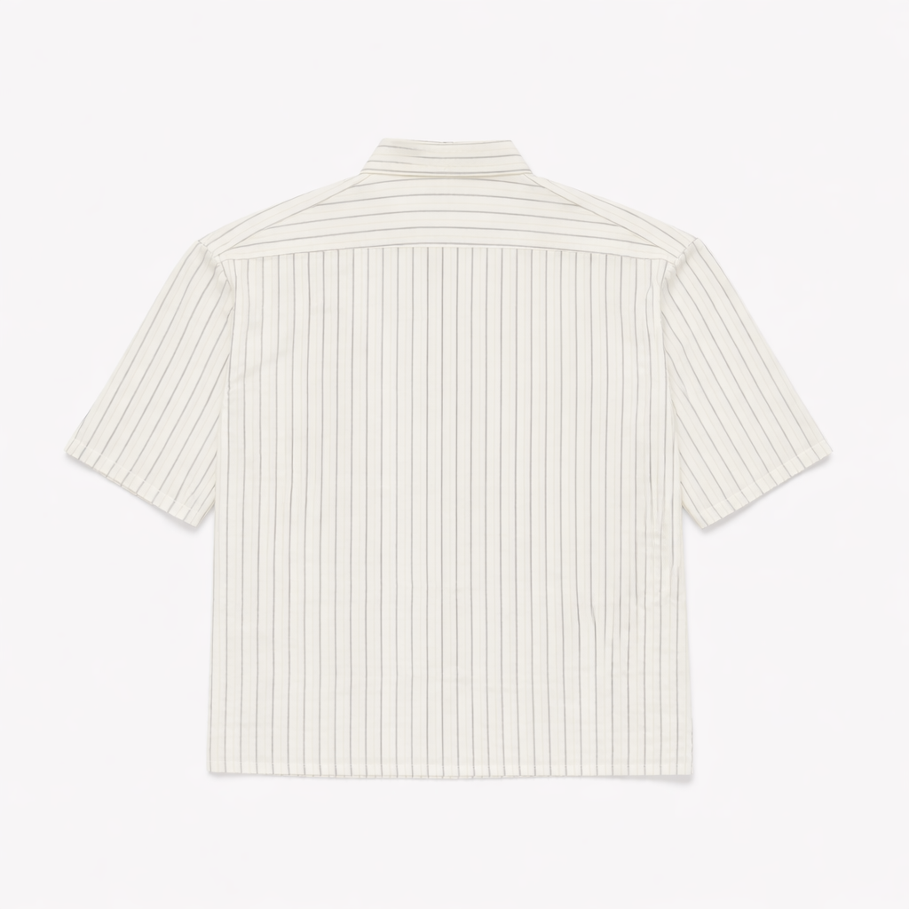 Relaxed Pinstripe White Shirt - Slightly Cropped